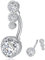 Popuhoops 14G 12mm G23 Titan Bauchknopf Ring Klar CZ Bauchringe Nabel Ringe Nabel Piercing Schmuck Bauch Piercing Ring Körperschmuck 14 Gauge