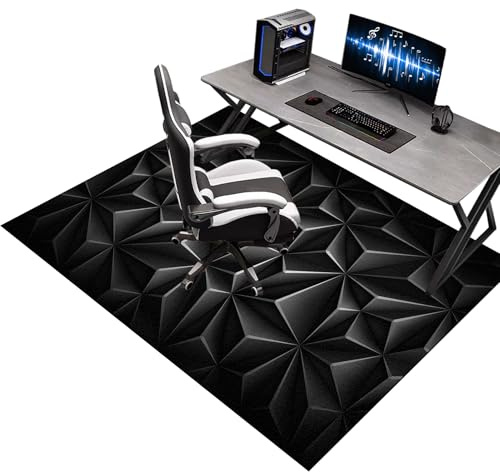 Bodenschutzmatte Gaming Stuhl Unterlage rutschfest Bürostuhl Unterlage-Kratzfest für Parkett und Hartböden, rutschfeste 100 x 120 cm Schutzmatte für Bürostühle, Mehrzweck-Stuhlteppich für zu Hause