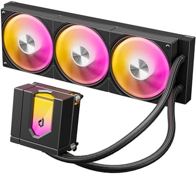upHere E360KC ARGB CPU Liquid Cooler, 360mm AIO Cooler, All-in-One Water Cooling System, U3KC PWM Fan, Magnetic Pump Cover, TDP 300W, Intel LGA 1851/1700/2011 & AMD AM4/AM5 - Black