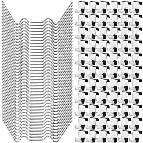 Gucass Lot de 140 Clips de Vitrage pour Serre en Acier Inoxydable, Extra solides, Résistantes aux Tempêtes, Accessoires de Serre pour Plaques Creuses, Plaques de Serre