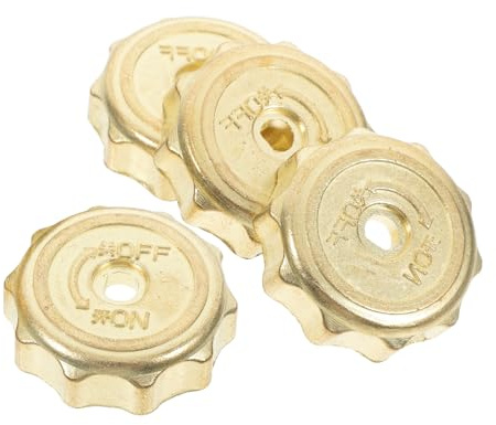 SHINEOFI 4 Stück Gasherd Drehknöpfe aus Eisen Ersatzknöpfe für Brenner Goldfarbene Herdreglerknöpfe mit Einfachem Design zur Gasflusskontrolle für Gasherde