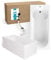 Calmwaters® Badewanne mit Dusche Komplettset 180x80 cm mit Wannenträger & Ablaufgarnitur, Acrylwanne Modern Small 2, Duschzone, Set Badewanne komplett 180 x 80, Duschbadewanne für 2 Weiß, 99000167