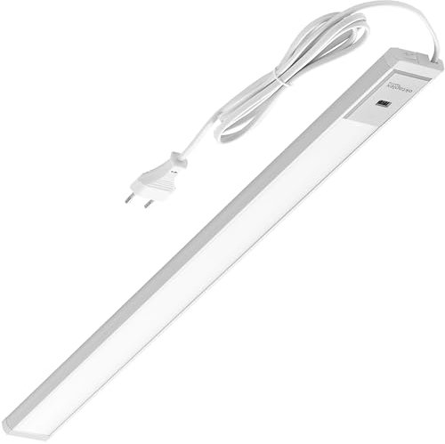 Oktaplex Riva Unterbauleuchte LED flach dimmbar neutralweiß 57,5cm Küchenbeleuchtung mit Sensor 760lm Unterschrankleuchte 10,2W 230V silber