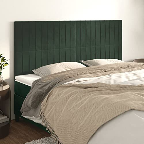 Holamys Dunkelgrünes Samt Kopfteil 180 cm breit, gepolstert, höhenverstellbar für Betten, aus weichem Polyester und robustem Holzwerkstoff, stabile Rückenstütze für entspanntes Lesen im Schlafzimmer