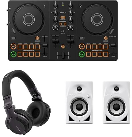 Pioneer DJ | AlphaTheta House Party Bundle: DDJ-FLX2, HDJ-CUE1, DM-40D-W