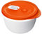 Rotho Micro Clever Bol pour micro-ondes 1,6 l avec couvercle et valve, Plastique (PP) sans BPA, rouge/blanc, 1.6l (19.0 x 19.0 x 10.5 cm)