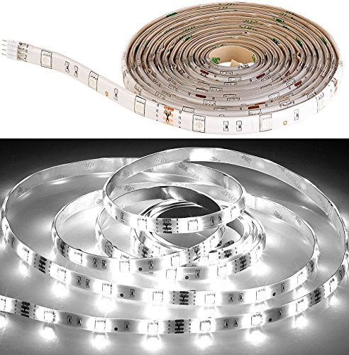 Luminea Zubehör zu WLAN LED Streifen: LED-Streifen-Erweiterung LAK-206, 2 m, 600 Lumen, tageslichtweiß, IP44 (LED-Bänder Alexa, LED-Band weiß, Stripes)