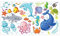 nikima - 078 Wandtattoo Wasserwelten Kinderzimmer Wal Delfin Fische Hai - in 6 Größen - niedliche Kinderzimmer Sticker und Aufkleber süße Wanddeko Wandbild Junge Mädchen Größe 1750 x 980 mm