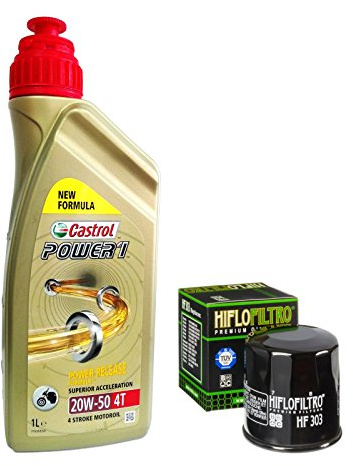 Kit tagliando 3L Castrol Power 1 20W50 filtro olio HifloFiltro HF303