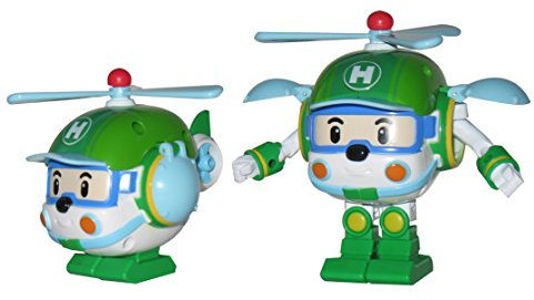 ROBOCAR POLI 54207 Figur Heli by Silverlit, verwandelbare Figur, Roboter oder Auto, 10 cm, grün, ab 3 Jahren, Medium