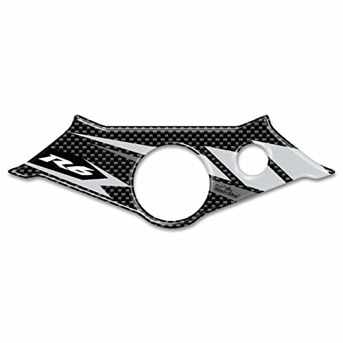 Resin Bike Adesivi Moto Compatibile con Yamaha R6 2003-2004. Protezione Forcella Sterzo da Urti e Graffi. Adesivo Resinato con Effetto 3D per Piastra Forcella Sterzo