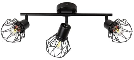 ARCYN Moderne LED Deckenlampe 3-flammig schwenkbar Schwarz, Deckenleuchte E14, Deckenstrahler für Wohnzimmer, Küche, Schlafzimmer & Flur, ohne Leuchtmittel