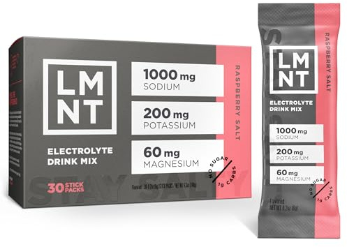 LMNT Zero Sugar Electrolytes - Raspberry Salt | Drink Mix | 30-Count