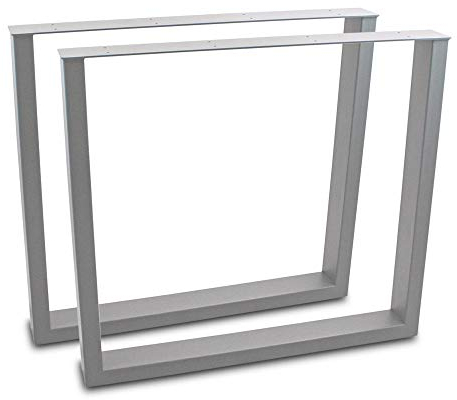 BITUXX® Tischbeine Tischkufen Tischgestell Tischuntergestell Stahl Metall Eckig (60x72, Grau)