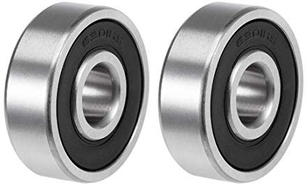 sourcing map 2St Rillen Kugellager 6301-2RS Z2 Doppelt Geschirmt Kohlenstoffstahl 12mm X 37mm X 12mm