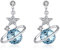 Kruckel Pendientes Mujer Plata Con Cristal Swarovski Azul - Colgantes de Estrellas con Acabado Brillante - Incluye Caja Para Regalos - Joyas de Mujer, Niñas
