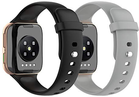 Tencloud Ersatzarmband kompatibel mit Oppo Watch 41 mm Armband, weiches Silikon, Sportarmband, Ersatzarmband, Uhrenzubehör für Oppo Watch 41 mm Smartwatch (schwarz + grau)
