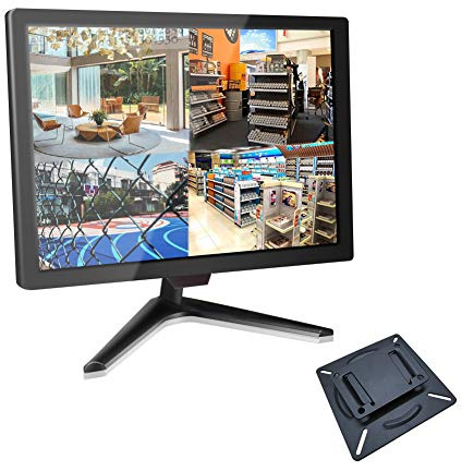 Cocar 19 Pouces Ecran Video Surveillance, CCTV Moniteur 1600x900 avec BNC/YPbPr/VGA/HDMI/Sortie Audio, Écran LCD TFT pour Systèmes de Sécurité Domestique Caméra STB DVR NVR (VESA Montage Mural)