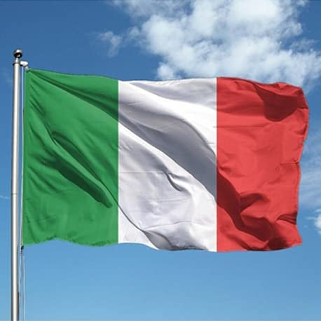 Bandiera ITALIA 90X150 cm in poliestere, con doppia piega perimetrale ed asola.