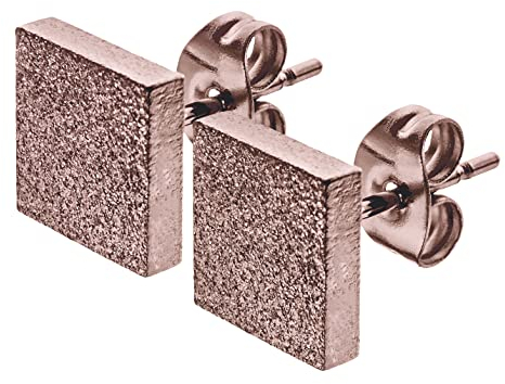 SMYKKO Ohrstecker Aurinko Karkea | Edelstahl | gebürstet | Frauen | Damen | Mädchen | Steel | Earring | viereck | quadrat (Bronze)