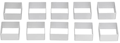 10 pz/set Stampo per Torta Luna in Acciaio Inox, Set di Stampo per Biscotti in Alluminio per Feste in Famiglia Uso delle Vacanze(square)