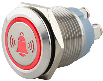 Drucktaster Ø19mm Symbol Glocke LED rot -screw