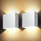 kioooki Wandleuchte Innen mit Stromanschluss, LED Wandlampe Innen, Warmweiß LED Wandbeleuchtung, Moderne Wandlampen Wand Beleuchtung Badlampe für Schlafzimmer Wohnzimmer Treppenhaus Weiße 12W