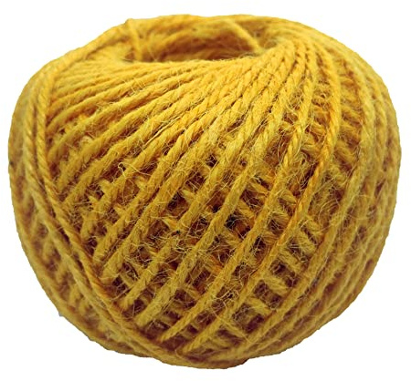 Ficelle de jute naturelle durable dorée pour les arts et l'artisanat et le jardinage, ornements à suspendre, 2 mm, 3 couches (doré)