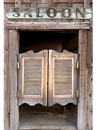 Aoihrraan 1,5x2,2m Western Salon Bar Hintergrund Rustikal Holz Tür Haus Wild Westen Ländlich Stil Fotografie Hintergrund Cowboys Party Dekor Mädchen Jungen Erwachsene Porträt Foto Studio Requisiten