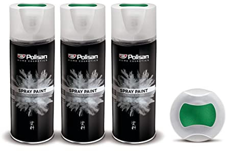 Polisan Spray Paint | Metallic Green | Perfect for Radiator, Plastic, Fabric, Metal, Wood, Bike, Marking | 3 x 400ml | Triple Pack