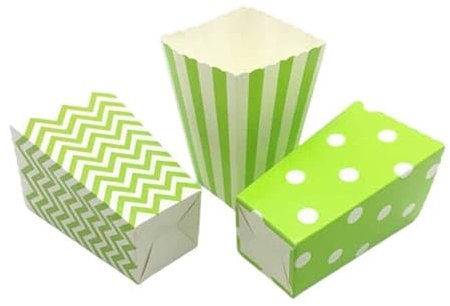 Teogneot 18 PCS Cajas de palomitas de maíz, bolsa de cartón para caramelos para cumpleaños, noche de cine, carnaval, cine, fiesta, verde