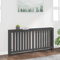 HOMIUSE 169x19x84 cm Heizkörperverkleidung Heizung Heizkörper Abdeckung Landhausstil Heizungsabdeckung Heizungsverkleidung Radiator Cover für Schlafzimmer Wohnzimmer Massivholz Kiefer Grau