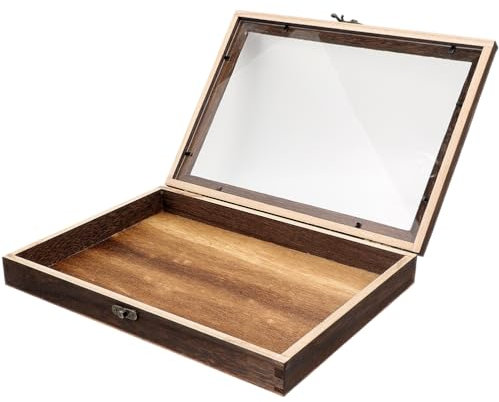 Cabilock Insekten Vitrine Vintage Ausstellungsbox Für Schmetterlinge Tragbare Sammlungsbox Klarglasdeckel Für Trockenblumen Schmuck Münzen