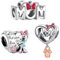 H.ZHENYUE Anhänger Charms 925 Sterling Silber Moom Mouse Cartoon Bead with Zirconia 3 Packungen für Europäische Armbänder und Halskette,Schmuck Geschenk für Weihnachten,Valentinstag,Muttertag Damen