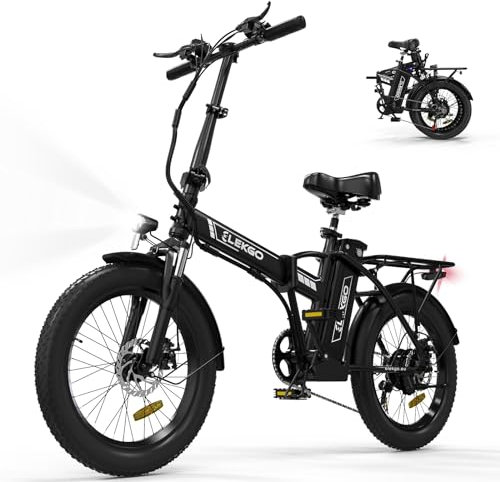 ELEKGO E Bike 20 Fette Reifen 3.0 Elektrofahrrad 36V12Ah Batterie Faltrad, 7 Geschwindigkeiten Getriebe Stadtfahrrad, 250W Motor Mountainbike für Erwachsene