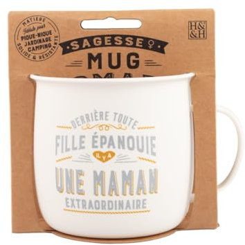 MUG NOMADE - Mug à thé et café personnalisé Mère et fille - cadeau pour Femme, Nuances Pastel (Bleu, Rose, Jaune, Vert, Violet)