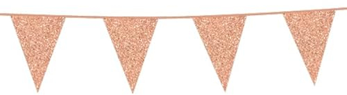 Glitzer Wimpelkette roségold 6m