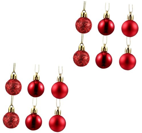 Warmhm 96 STK Weihnachtskugeln Weihnachtsdekorationen Christbaumkugel Mini Christbaumschmuck Ornament Weihnachtsbaum hängende Verzierung Weihnachtsschmuck zum Aufhängen Weihnachten Charme