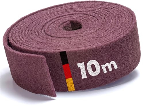 PICTORIS Schleifvlies - Made in Germany - 10 m x 100 mm - Korn 280 - extrem langlebig durch einzigartige Imprägnierung - Schleiffleece/Schleifpad für Holz, Metall, Edelstahl, uvm.