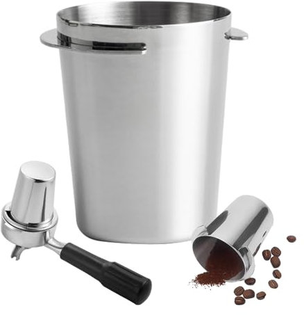 1 Coffee Powder Receiving Cup, Espresso Measuring Cup, Coffee Portafilter Dosing Cup, 58 Mm Stainless Steel Coffee Distributor, Suitable for Espresso Machines