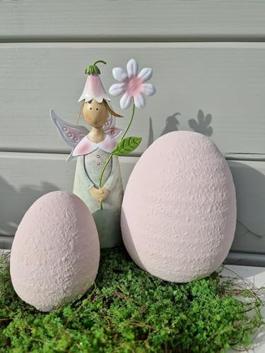 Arinosa Dekofigur Osterdeko Ostereier Rosa Terracotta Frühlingsdeko 8x10,5 und 12x16 cm