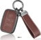 OFF WE GO Coque de Clé Voiture pour Land Rover Voiture Clé à Télécommande Étui en Cuir Coque Protection Clé Voiture pour Discovery Range Rover Sport Evoque Velar Jaguar XF XE XJ F-PACE F-TYPE,Marron
