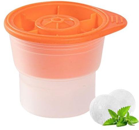 Anulely Heladera de silicona, molde de bolas de hielo, molde de silicona para hacer bolas de hielo, fácil de disolver, para bebidas heladas, café, zumo, té, cócteles