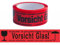 Pantera Pack® Paketband Vorsicht Glas zerbrechlich 5cm x 66m in rot (6 Rollen) Vorsicht Glas Paketband 48my extra stark Klebeband für fragile und zerbrechliches Glas Paketklebeband als Rollenset