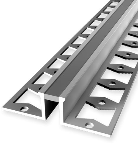 Fliesenprofil 14 x 51 x 2500 mm Einfasshöhe 12.5 mm Dehnungsfugenprofil Edelstahl Geschlossen Gestanzt Metallprofil Edelstahl glänzend Küberit