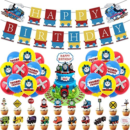 Thomas Train Birthday Party Decorations Supplies for Kids, Banner, Balloons, Cake Decorations, Cake Topper, Cupcake Toppers