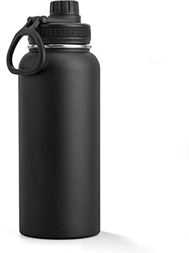 ALLYLIKE Tazza da Viaggio Insulated Water Bottle, 1000ml Stainless Steel Double Wall Vacuum Wide Mouth Sport Bottle with Leakproof Spout Lid