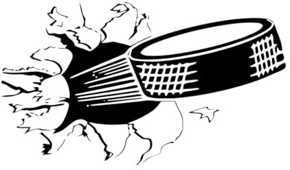 Sport-Wandaufkleber, Eishockey-Kunst, Aufkleber, Wohnzimmer-Dekoration, Kinder, die Roon spielen, Puck reißt, platzt durch Wandbild, klein – 33x57cm