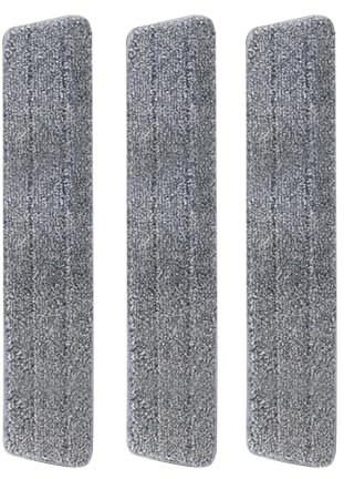 3 Pieces Mop Remplacement des Tampons,Tampons Vadrouille en Microfibre Mop,Lavable En Machine pour la Maison, la Cuisine, Le Stratifié(gris) (60cm)