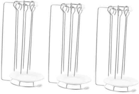 Ciieeo 3 Ensembles Barbecue En Acier Inoxydable Brochettes Porte-brochette De Dinde Rouleau à Hot Dog Support De Brochette De Barbecue Support Pour Bâtons De Barbecue Céramique